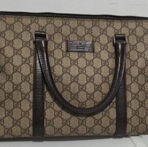 Authentic Vintage  Gucci Monogram Boston Supreme Coated Canvas Handbag